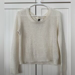 H&M Women's Off-White Crew Neck Sweater
